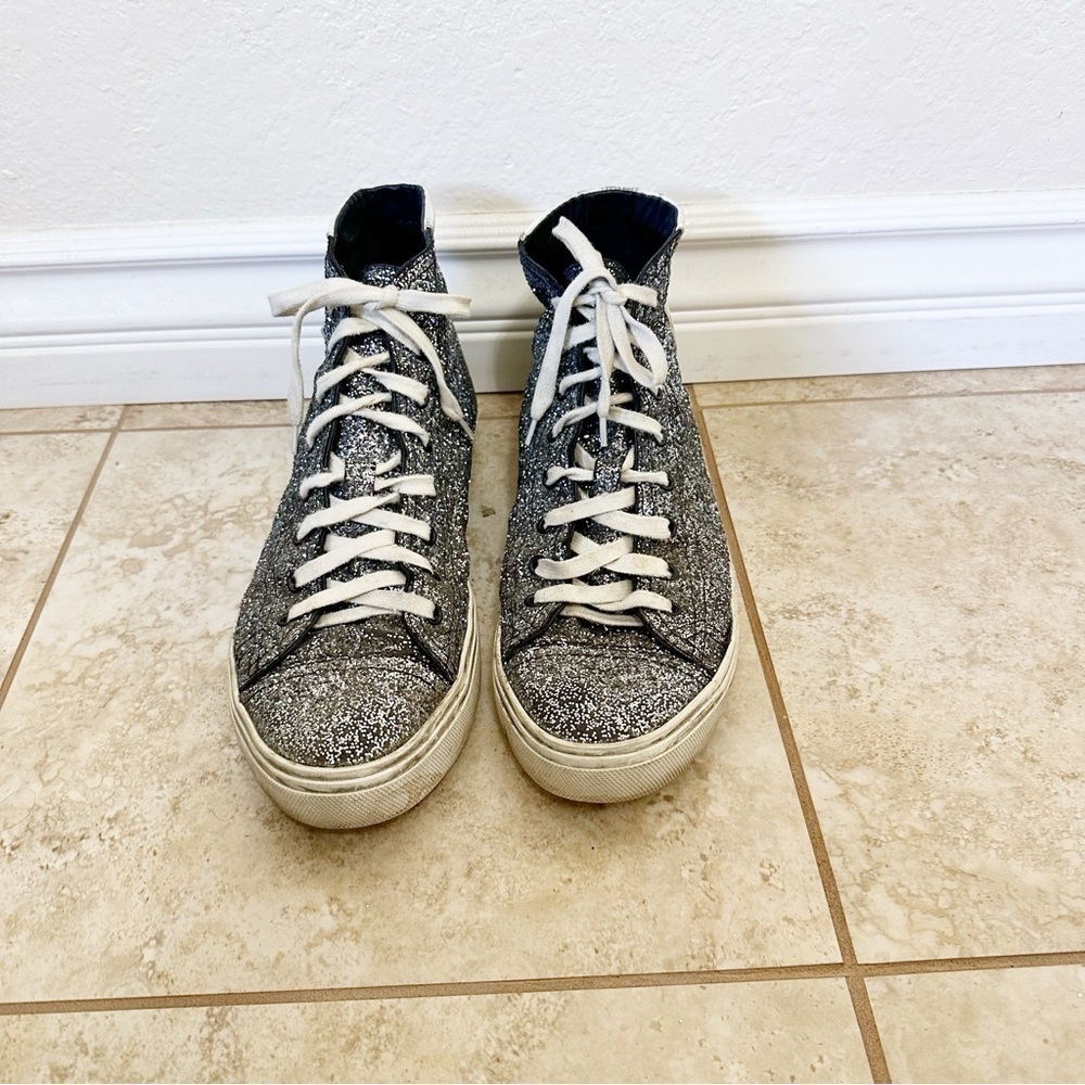 Saint Laurent Bedford Hightop glitter Sneakers size 40 - Picture 2 of 6